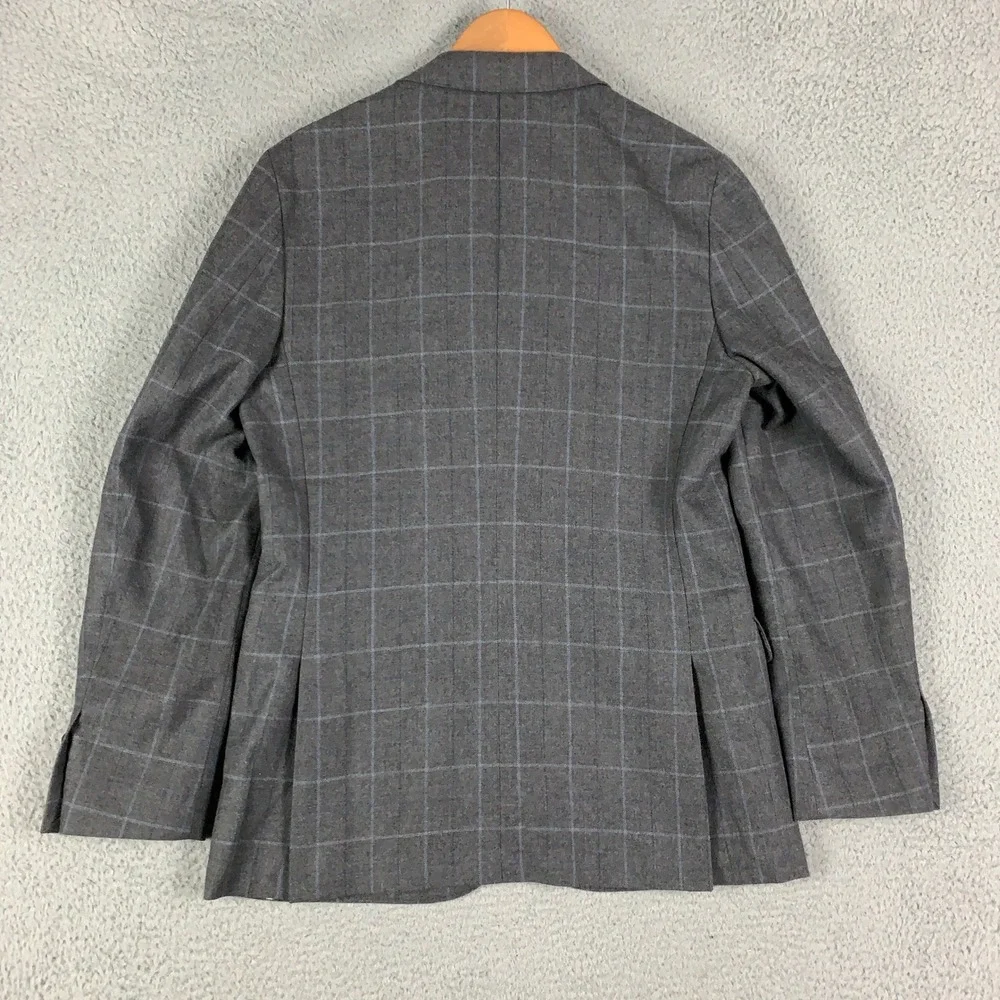 J.Crew Ludlow Suit Jacket Mens 38R Grey Windowpane Slim Fit Abraham Moon Blazer
